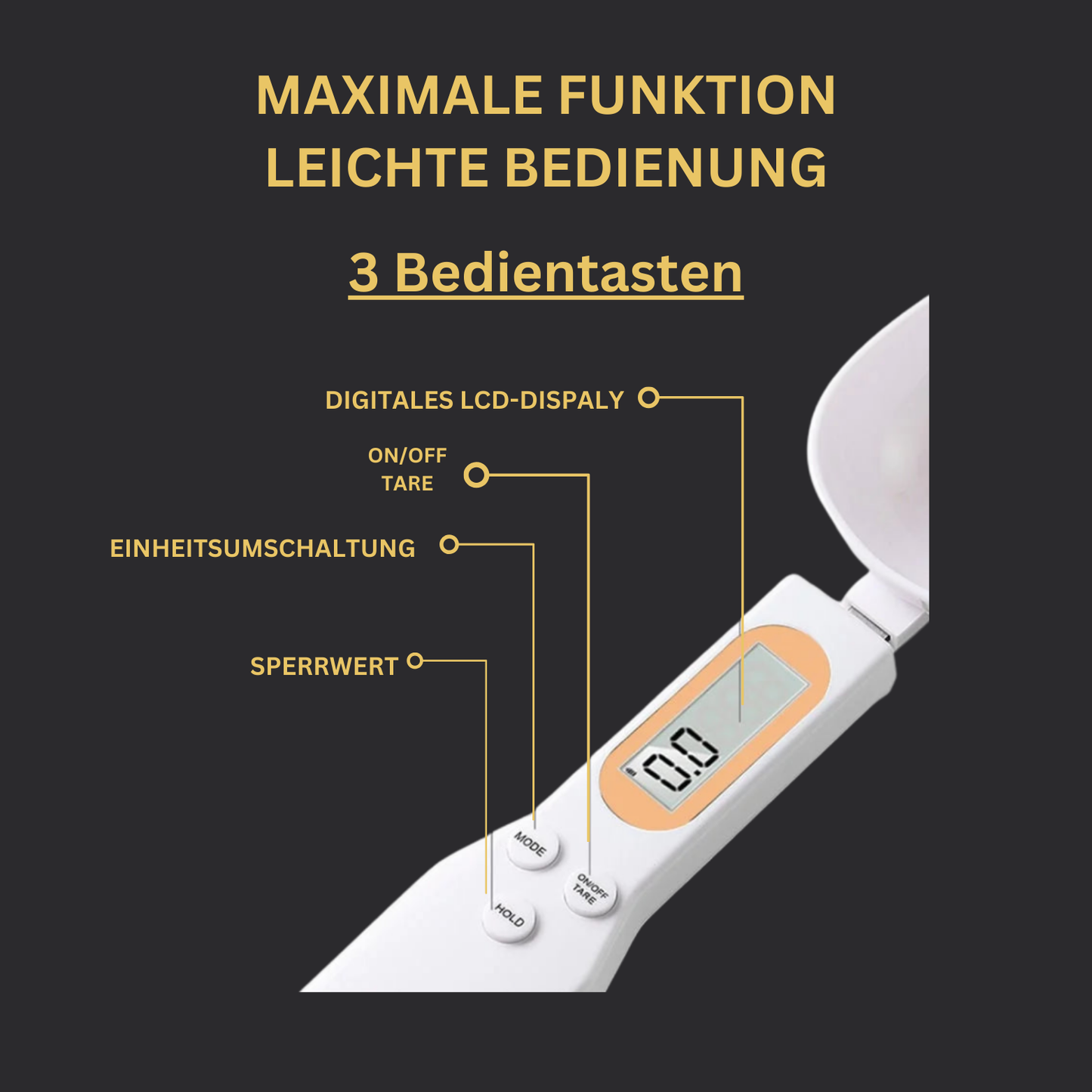 Elektronische Löffel-Küchenwaage